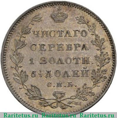Реверс монеты полуполтинник 1827 года СПБ-НГ пробный