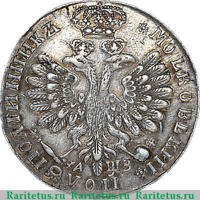 Реверс монеты полуполтинник 1707 года  новодел