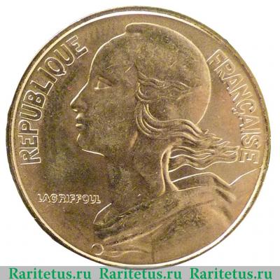 20 сантимов (centimes) 1986 года   Франция