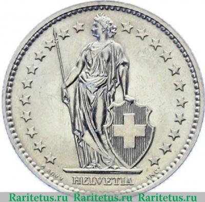 2 франка (francs) 1970 года   Швейцария