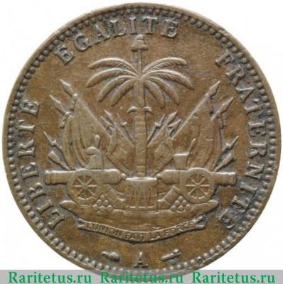 Реверс монеты 1 сантим (centime) 1895 года   Гаити