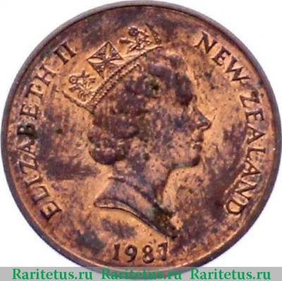 2 цента (cents) 1987 года   Новая Зеландия