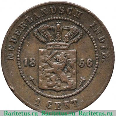 Реверс монеты 1 цент (cent) 1856 года   Голландская Ост-Индия