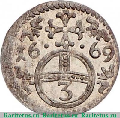 Реверс монеты грешель (gröschel) 1669 года  