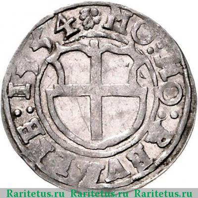 Реверс монеты фердинг (ferding) 1554 года   Ливония
