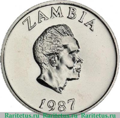 10 нгве (ngwee) 1987 года   Замбия