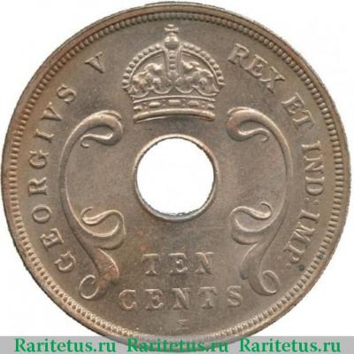 10 центов (cents) 1918 года   Британская Восточная Африка