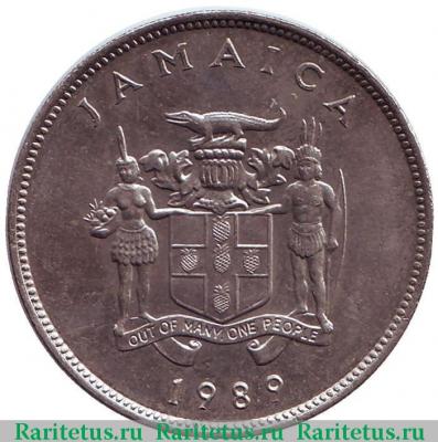 25 центов (cents) 1989 года   Ямайка