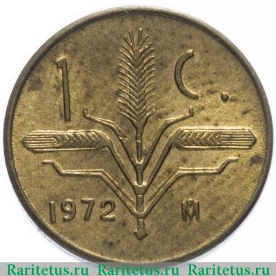 Реверс монеты 1 сентаво (centavo) 1972 года   Мексика