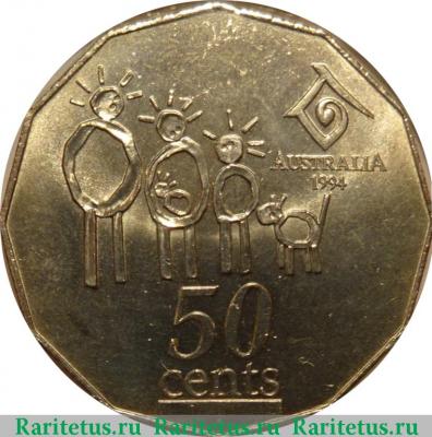 Реверс монеты 50 центов (cents) 1994 года   Австралия