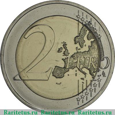 Реверс монеты 2 евро (euro) 2015 года F объединение Германии Германия