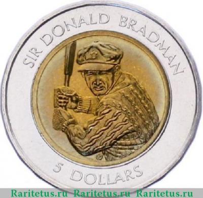 Реверс монеты 5 долларов (dollars) 1996 года   Австралия