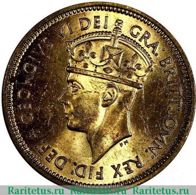 1 шиллинг (shilling) 1952 года KN  Британская Западная Африка