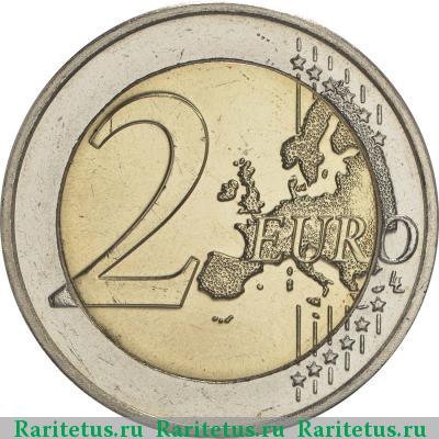 Реверс монеты 2 евро (euro) 2016 года  мост Шарлотты Люксембург