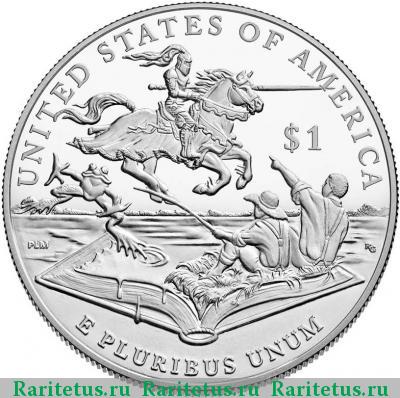 Реверс монеты 1 доллар (dollar) 2016 года P Марк Твен США