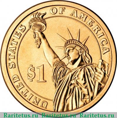 Реверс монеты 1 доллар (dollar) 2014 года P Гувер США