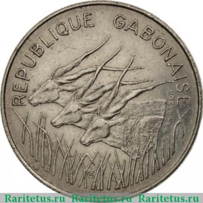 100 франков (francs) 1972 года   Габон