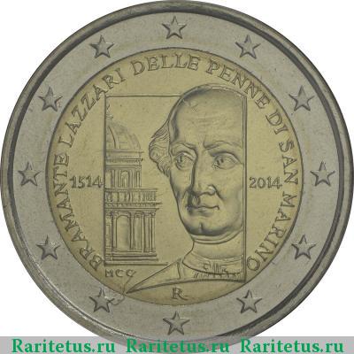 2 евро (euro) 2014 года  Браманте Сан-Марино