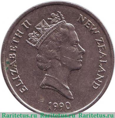 20 центов (cents) 1990 года   Новая Зеландия