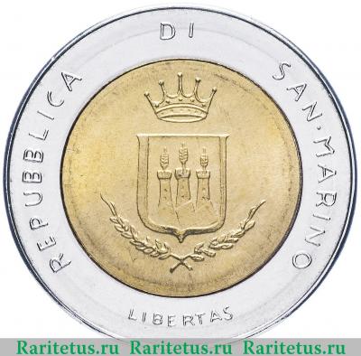 500 лир (lire) 1983 года   Сан-Марино