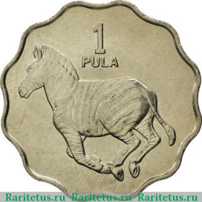 Реверс монеты 1 пула (pula) 1981 года   Ботсвана