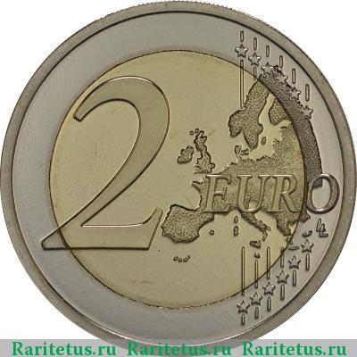 Реверс монеты 2 евро (euro) 2013 года  метео институт Бельгия