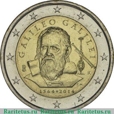2 евро (euro) 2014 года  Галилео Галилей Италия