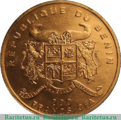 200 франков (francs) 1993 года   Бенин