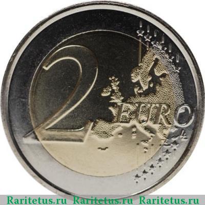 Реверс монеты 2 евро (euro) 2010 года  герб Люксембург