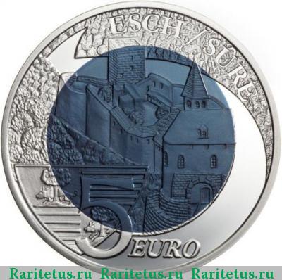 Реверс монеты 5 евро (euro) 2010 года  Эш-сюр-Сюр Люксембург proof