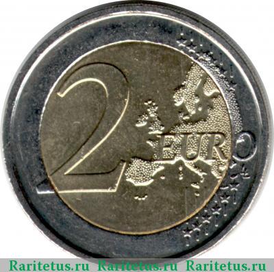 Реверс монеты 2 евро (euro) 2010 года  Бельгия