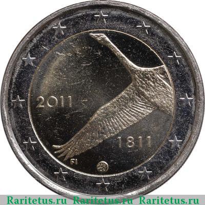 2 евро (euro) 2011 года  юбилей банка Финляндия