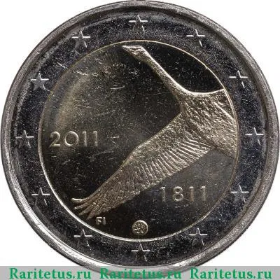 2 евро (euro) 2011 года  юбилей банка Финляндия
