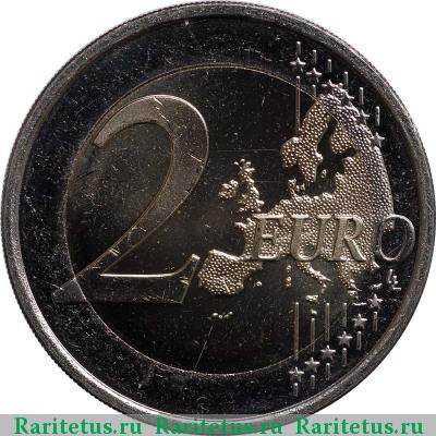 Реверс монеты 2 евро (euro) 2011 года  юбилей банка Финляндия