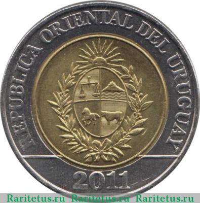 10 песо (pesos) 2011 года   Уругвай