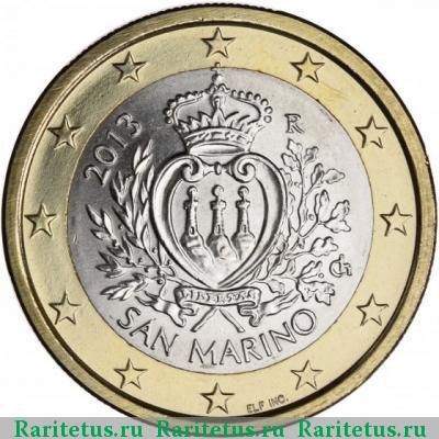 1 евро (euro) 2013 года  Сан-Марино