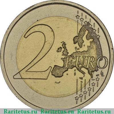 Реверс монеты 2 евро (euro) 2014 года  10 лет в Евросоюзе Словакия