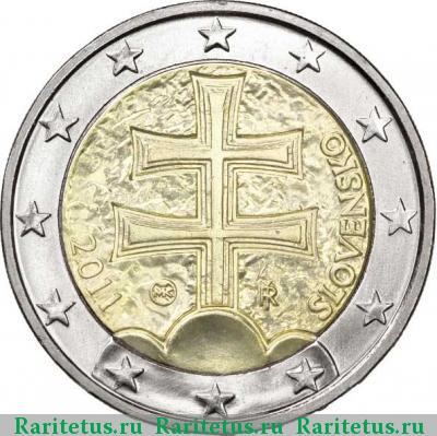 2 евро (euro) 2011 года  регулярный чекан Словакия