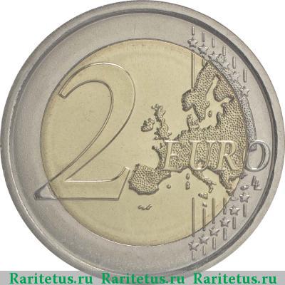 Реверс монеты 2 евро (euro) 2015 года  30 лет флагу, Словения