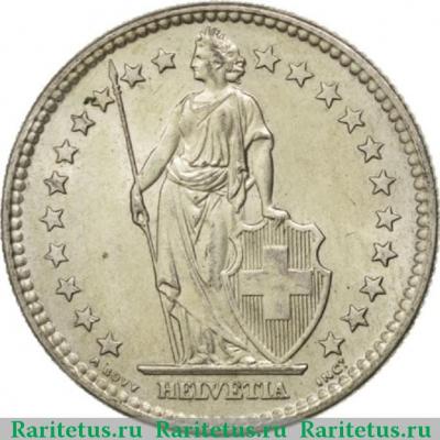 2 франка (francs) 1961 года   Швейцария