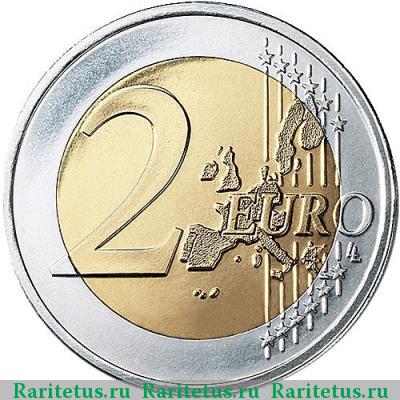 Реверс монеты 2 евро (euro) 2002 года М Испания
