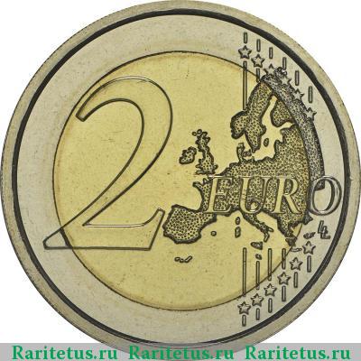 Реверс монеты 2 евро (euro) 2014 года  Берлинская стена Ватикан