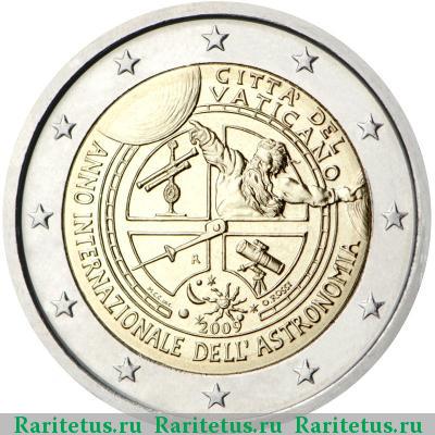 2 евро (euro) 2009 года  год астрономии Ватикан