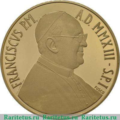 100 евро (euro) 2013 года  Сикстинская Мадонна Ватикан proof