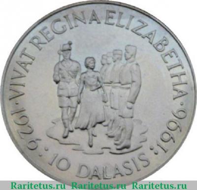 Реверс монеты 10 даласи (dalasis) 1996 года   Гамбия