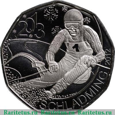 Реверс монеты 5 евро (euro) 2012 года  Шладминг, серебро Австрия