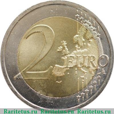 Реверс монеты 2 евро (euro) 2009 года  10 лет союзу, Австрия