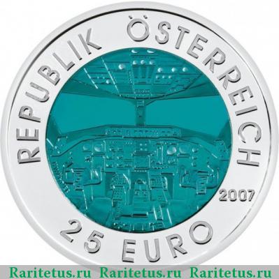 25 евро (euro) 2007 года  австрийская авиация Австрия