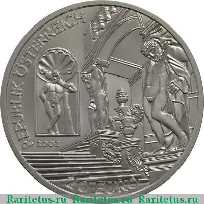 20 евро (euro) 2002 года  барокко Австрия proof