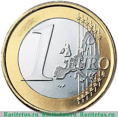 Реверс монеты 1 евро (euro) 2002 года  Австрия